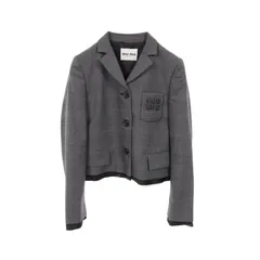 07SS miumiu テーラードジャケット グレー アーカイブ 00s Miu Miu ピンストライプ ジャケット | グレー | FARFETCH JP