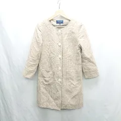 ◇ ⊇ Rhythm of Life UNITED ARROWS コットン100% 長袖 ノーカラーコート サイズS ベージュ レディース E  【1501160007599】