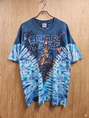 【US古着】90s USA製 LIQUID BLUE Star Wars: Episode IV A New Hope 1997年 T-Shirt | リキッドブルー スター・ウォーズ グラフィック 両面プリント Tシャツ タイダイ柄 XL
