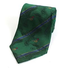 グッチ オールドグッチ シルク ネクタイ ストライプ 鳥 中古 Aランク