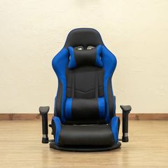 ゲーミングチェア座椅子　メッシュ生地　バケットシート　回転式　360度回転　10段階リクライニング　eスポーツ　ゲーマー　多機能　ブルー(BL)　(佐200)HAY-03BL▲(7)メッシュゲーミングチェア座椅子　BL