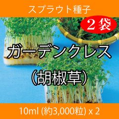 スプラウト種子 S-09 ガーデンクレス（胡椒草） 10m l約3000粒 x 2袋