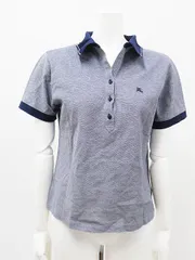 【中古】BURBERRY GOLF バーバリーゴルフ　トップス　レディース　バーバリーゴルフ　ゴルフウエア　Mサイズ　 春夏　半袖　ポロシャツ　ネイビー