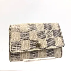 LOUIS VUITTON ルイヴィトン　ダミエ　アズール　ミュルティクレ6 キーケース　6連　PVC×レザー　フランス製　刻印あり　レディース