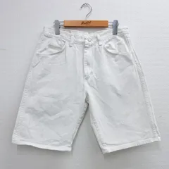 W31/古着 ラングラー ショート パンツ ショーツ メンズ 90s コットン 白 ホワイト デニム spe 25jul02 中古 ボトムス 短パン ショーパン ハ