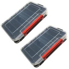 Tochi Wish 両面 ルアーケース リバーシブル 収納 ボックス 洗える 大容量 釣具 タックル ボックス 2個 セット L ブラック [ブラック] [L]