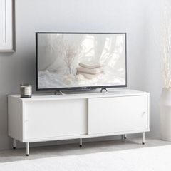 ニトリ 人気 ホワイト テレビ台 ローボードガラス扉 - メルカリ