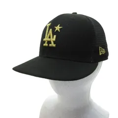 ニューエラ NEW ERA 美品 59FIFTY トラッカーMLB ALL-STAR GAME 2022 ロサンゼルス ドジャース メッシュキャップ 帽子 LAロゴ 黒 ブラック 7 1/4 57.7cm