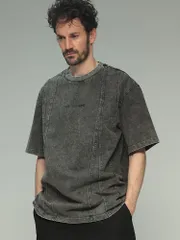 フェン・チェン・ワン Feng Chen Wang タイダイ ライン クルーネック 半袖 Tシャツ FCWFUS19TS04G ブラックのサムネイル