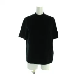 バーバリー ロンドン BURBERRY LONDON ニット カットソー 半袖 コットン モックネック ハイネック 2 M 黒 ブラック ■GY18 /MQ