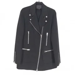 【美品】アレキサンダーワン　フリンジ短丈テーラードジャケット　Sサイズ　ブラック 美品】アレキサンダーワン フリンジ短丈テーラードジャケット Sサイズ