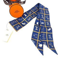 2400　未使用　HERMES エルメス ツイリー スカーフ Couvertures et Tenues de Jour 馬着
