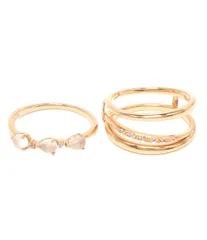 美品 ヨンドシー リング 指輪 2点セット SV ムーンストーン ホワイトトパーズ レディース SIZE 14号～15号 4℃