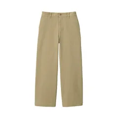 【新品タグ付き】無印良品 レディース ワイドチノパンツ Lサイズ（ウエスト62-68）ベージュ タック アンクル丈 ストレッチ オーガニックコットン MUJI 大人カジュアル