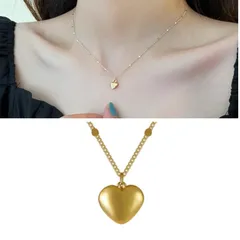 【華奢 重ね付けOK 】ハートネックレス ゴールド 小さめ シンプル 細チェーン シンプル 大人可愛い 上品 清楚 韓国アクセ プレゼント ギフト デートコーデ 重ね付け プチプラ 人気 細チェーン シンプルで大人かわいいデザインが魅力です✨ アクセサリー