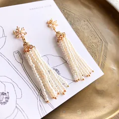 雪の結晶/パールタッセルのピアス【パール/フォーマル/セレモニー/ブライダル】