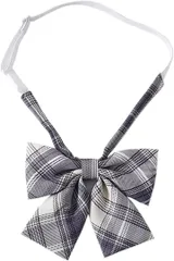 Eiza スクールリボン ネクタイ チェック柄 学生 制服 小物 高校生 中学生 コスプレ e800( ライトグレー,  Free Size)