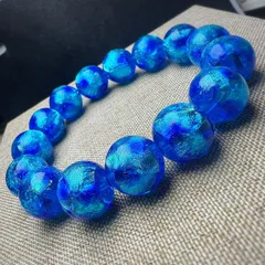 蓄光 ホタルガラス アクアブルー 8mm/10mm/12mm/14mm ブレスレット とんぼ玉