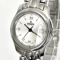 稼働 FENDI 腕時計 2100L 白文字盤 新品電池 ラウンド 650