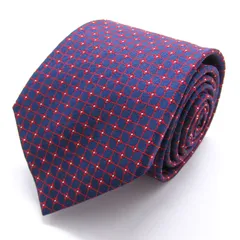 アクアスキュータム ブランド ネクタイ チェック柄 花柄 小紋柄 格子柄 シルク PO メンズ ネイビー Aquascutum 【中古】