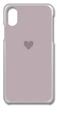 【新品未使用】iPhone X iPhone Xs アイフォンX XS クリア ハードケース (グレージュ) 小ハート ワンポイント くすみカラー カバー スマホケース cl-iphonex-361