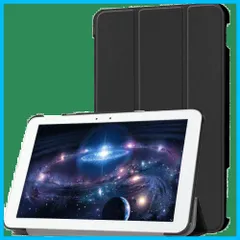(ブラック) PUレザーカバー 内蔵マグネット開閉式 衝撃吸収 落下防止 手帳 KYT33 QZ10 QZ10 tab tab Qua Qua 超薄型 スタンド機能付き 三つ折り ケース 【Trocent】Au