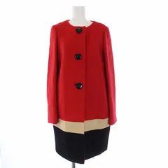 ケイトスペード KATE SPADE ノーカラーコート アウター ミドル ウール 0 XS 赤 レッド /KHのサムネイル
