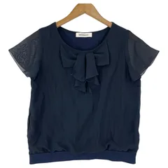 MISCH MASCH ミッシュマッシュ シアー フリルブラウス sizeＭ/ネイビー