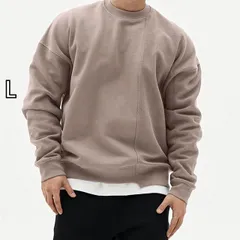 [L]秋冬 コーデ メンズ  服 シンプル ファッション オシャレ 大人 かっこいい 大きいサイズ ストリート 紳士服  無地 ラウンドネック スウェットシャツ オフショルダー プルオーバー トップス セーター