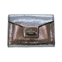 【中古】  MICHAEL KORS マイケルコース 32T9MNCF1M マンハッタン スモール シルバー フラップウォレット 財布 コンパクト財布 メンズ ユニセックス レディース A2502544 【無料ギフトラッピング承ります】