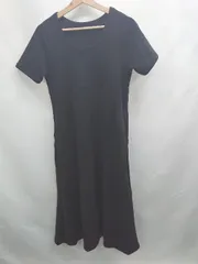 ◇ ⊂ earthy アーシー シンプル か 半袖 ロング ワンピース サイズS ブラック系 レディース E  【1508060031136】のサムネイル