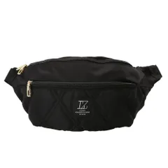 ☆ BK.ブラック ☆ LIZDAYS キルティングナイロンボディバッグ フロントロゴ ボディバッグ レディース きれいめ 大容量 ショルダーバッグ 撥水 はっ水 ナイロン キルティング 軽量 軽い ウエストバッグ ウエストポーチ ダブルファスナー