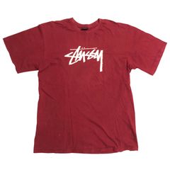 stussy ステューシー　tシャツ ロゴt 赤　レッド　えんじ　XL オーバーサイズ