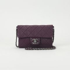シャネル CHANEL マトラッセ ミニマトラッセ ミニマト バッグ ショルダーバッグ ラムスキン パープル 紫 シルバー金具 チェーンショルダーバッグ チェーンウォレット WOC