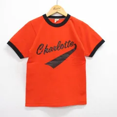 S/古着 ラッセル 半袖 ビンテージ Tシャツ メンズ 70s シャーロット 4 クルーネック オレンジ他 ユニフォーム ゲームシャツ 25jul16 中古のサムネイル