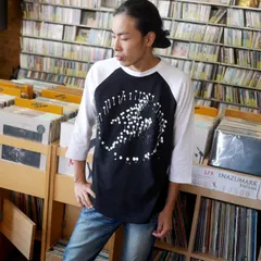 (新品)　イナズマーク ラグランスリーブ (ブラック×ホワイト袖) a05-rg RYAM 7分袖 黒白 稲妻 ロゴ パンクス パンクロック PUNKROCK