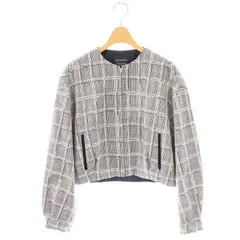 トゥモローランドコレクション TOMORROWLAND collection 23SS ファンシーペーングレンチェック ジップアップブルゾン 36 グレー /SS ■OSのサムネイル