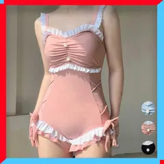 新品 フリルショルダー 可愛いワンピース 水着 着やせ 可愛い ワンピ 海水浴 女子 体型カバー 水着 【送料無料】