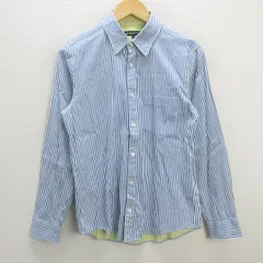 G■ユナイテッドアローズ/UNITED ARROWS B＆Y 長袖シャツ/ストライプ【M】青白/men's/113【中古】■