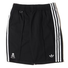 美品 adidas アディダス パンツ サイズ:M mastermind JAPAN マスターマインド 伊勢丹 限定 スーパースター トラック ショーツ adidas FOOTBALL STYLE ブラック 黒 ボトムス ショートパンツ コラボ