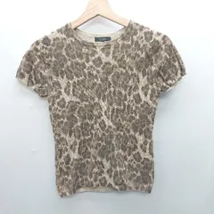 ◇ ⊂ 7-Idconcept. ヒョウ柄 半袖 Ｔシャツ サイズ38 ブラウン系 レディース E  【1501160014283】
