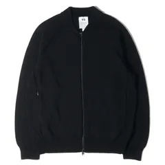 美品 Y-3 ワイスリー ジャケット サイズ:S 22SS バックロゴ コットン ナイロン ニット ジップ ブルゾン CLASSIC KNIT FULLZIP SWEATER GV4216 アウター セーター コート ブラック 黒【メンズ】のサムネイル