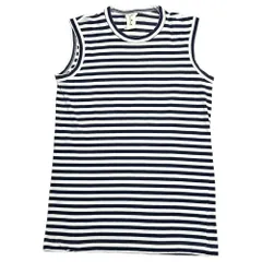 TAO COMME des GARCONS(タオコムデギャルソン) 09SS Sleeveless Striped T-Shirt ノースリーブ ボーダー Tシャツ 3C-T038 M ホワイト×ネイビー AD2008