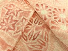 平和屋着物●上質な小紋　絞り　草花網目文　暈し染め　正絹　逸品　AABC0108zg 平和屋着物○上質な小紋 絞り 草花網目文 暈し染め 正絹 逸品