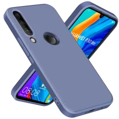 【大特価】Huawei P30 Lite ケース シリコンケース TPU 耐衝撃 ソフト 薄型 ファーウェイ P30ライト ケース 携帯カバー 全面保護 カメラ保護 柔らかい殻 黄変防止 軽量 ストラップホール付き 一体型 保護カバー グレーパープル GJ-2