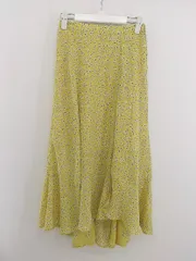 ◇ PAGEBOY ALICIA 総柄 フロントスリット ロング フレア スカート サイズF イエロー系 ブルー系 マルチ レディース P  【中古】 【1211090005687】のサムネイル