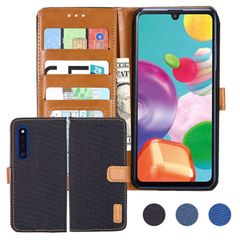 【人気商品】docomo / SC-41A / au SCV48 対応 A41 Samsung デニム材料 手帳ケース (ブラック) ドコモsc41a 】Galaxy サムスン ギャラクシーa41 ケース カバー 手帳型 Anrek カード収納 サイドマグネッ