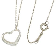 本物 ティファニー TIFFANY & Co. オープンハート STERLING ネックレス ペンダント シルバー Open Heart アクセサリー ジュエリー 中古 【フォロー割】