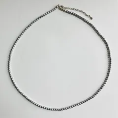 【再販】貝ベビーパールミディアムネックレス/約3mm約50cm/グレー/R/made in japan