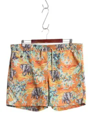 【お得なクーポン配布中!】 ポロ ラルフローレン 総柄 ナイロン ショートパンツ メンズ M / スイム サーフ ショーツ 水陸両用 短パン インナー付き アロハ ハワイアン